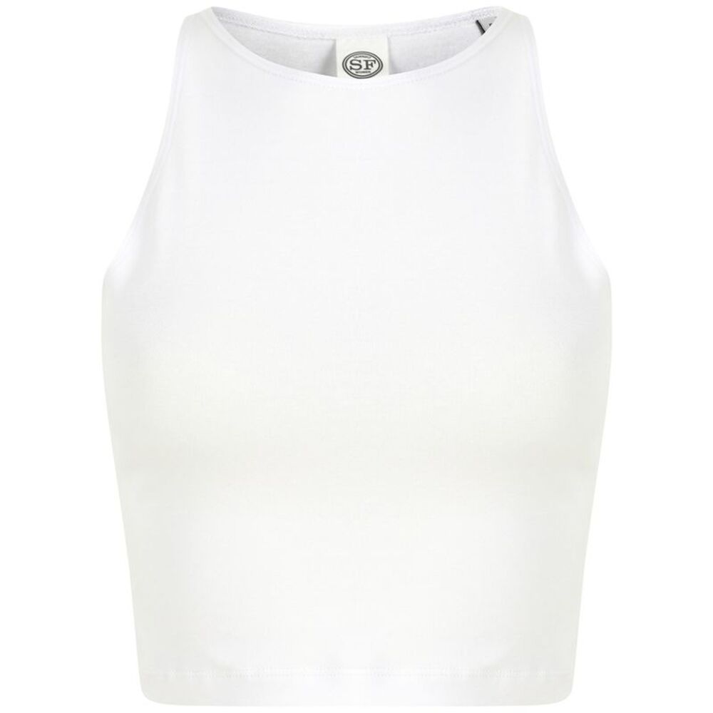SF Womens/Ladies Crop Top / White